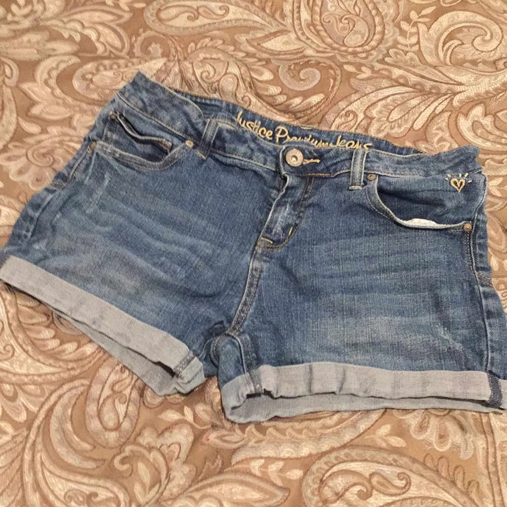 Justice rolled sewn cuff shorts 16 1/2